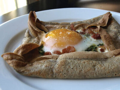 Buckwheat Crêpes Recipe with Ramps Image